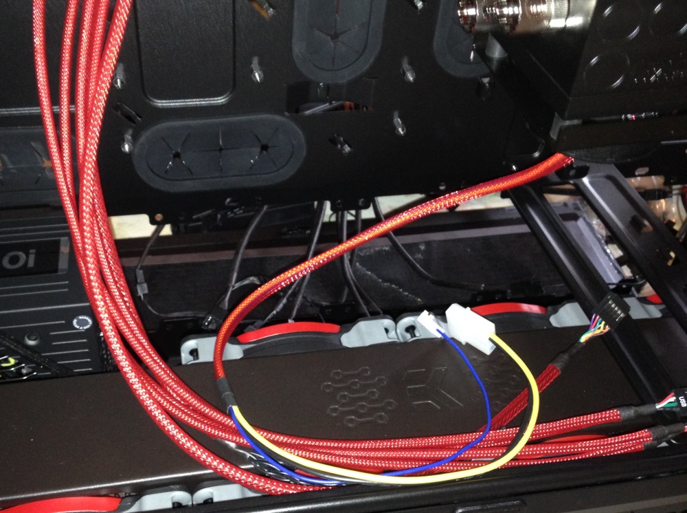 Front panel USB and pump cables braided
