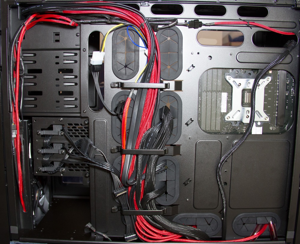 Back of motherboard plate with all cables