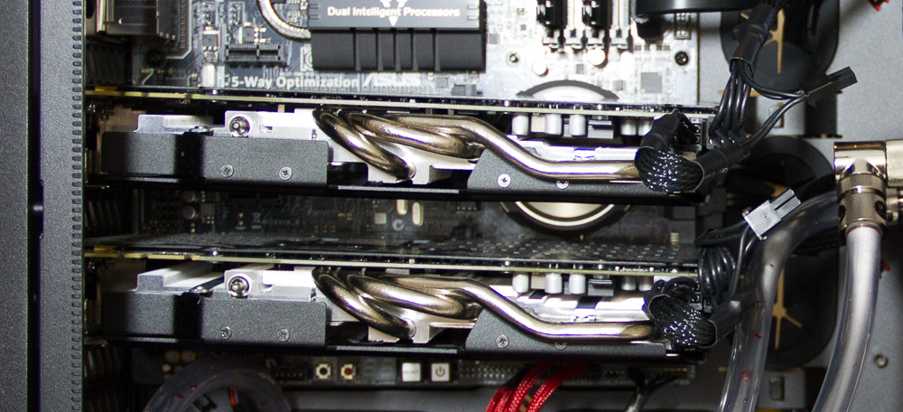 Two GTX 770s, hanging and unsupported