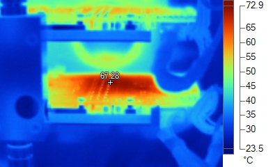 Infrared view of back of GPU