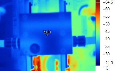 Infrared view of bridge between GPUs