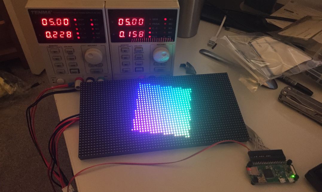 Panel showing a demo powered by a Raspberry Pi Zero W.